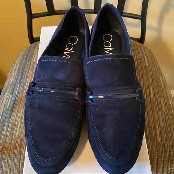Calvin Klein Blue Suede Shoes 